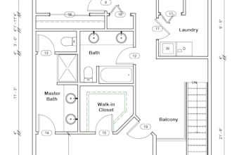 draft architectural blueprint for 2d floor plan