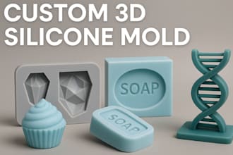 design a printable custom 3d silicone mold for baking, 3d resin, soap, chocolate