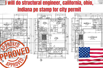 do structural engineer, california, ohio, indiana pe stamp for city permit