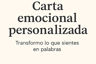 write an emotional, honest and personalized letter for you in spanish
