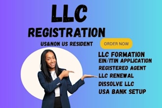 create USA llc and UK ltd company with ein and tax id
