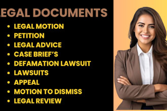 draft motion of summary judgment, motion to dismiss,legal response, lawsuit, nda