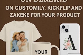 do shopify print on demand on customily, kickflip and zakeke for your products
