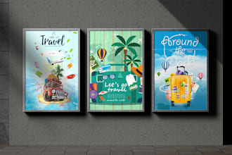 design retro, vintage poster, travel, event ,film or movie poster