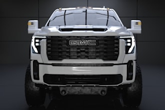 custom truck model,front bumper, exterior render,wheels,pbr texture,rc car model