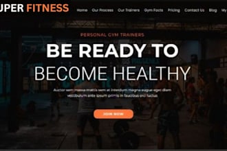 design fitness, gym, health and fitness, workout website for coaches