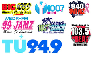 airplay and broadcast your song on miami beach radio