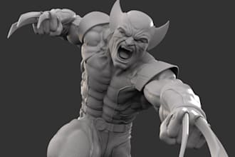 pose figurine character,superhero,3d x men model,printable stl file,sculpt3d toy