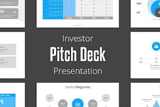design an investor pitch deck in keynote and powerpoint presentation