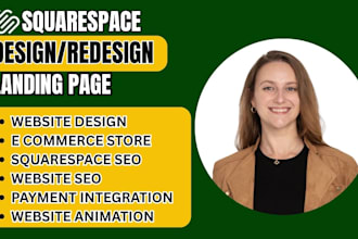 design, redesign, build responsive squarespace website with SEO store