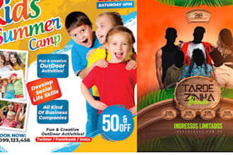 design super clear school, event summer camp, education, business flyer
