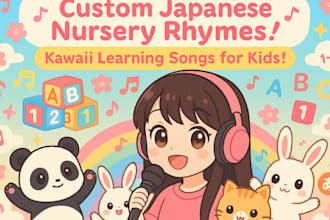 create kawaii girl japanese educational learning nursery fun rhymes kids song