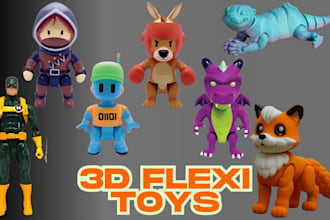 3d toy design, articulated figure, 3d fidget toy, articulated animal stl