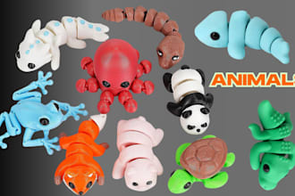 design flexi toy stl for 3d printing flexi animal articulated model