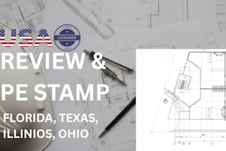 review and stamp architectural plan pe stamp for florida texas illinois ohio