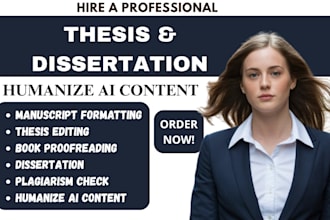 edit proofread humanize ai content check plagiarism on essay thesis dissertation
