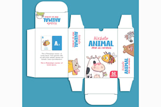 design card packaging box mockup playing cards flash cards rulebook box layout