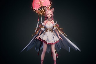 3d avatar for app,furry anime,3d metaverse character,unity game model,orc 3d,glb