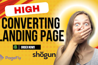 design shopify product landing page for ecommerce store using pagefly, shogun