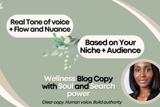 write SEO wellness blog posts with an authentic voice
