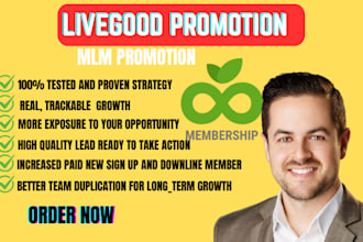 promote livegood tour,product page link,mlm promotion to get daily sign up,sales