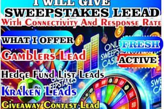 update you fresh sweepstakes lead, gamblers leads, giveaway contest, hedge fund