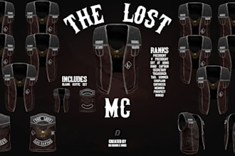 create custom fivem clothing kuttes mc, mc vest, biker clothing