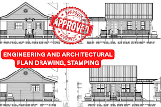 provide architectural drawing, mep hvac engineering drawing, city permit stamp