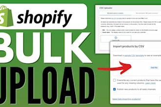 edit CSV files, add import bulk products to your shopify store or woocommerce