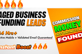 deliver high intent business loan funding, donor, mca leads