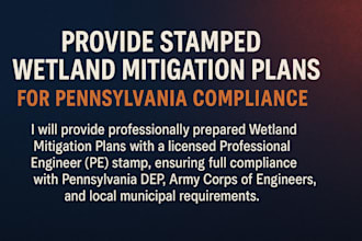 provide stamped wetland mitigation plans for environmental compliance