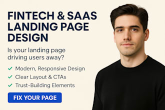 design saas landing page fintech website landing ui ux figma wix fintech website