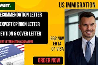 write recommendation letter and expert opinion for eb2 niw eb1a 01 visa
