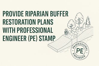 design and stamp riparian buffer restoration plans for environmental compliance