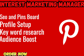 manage pinterest account with SEO optimized pins and boards for stores