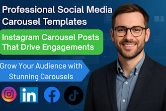 design instagram carousel posts, linkedin carousel banner for social media post