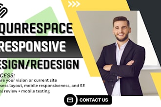 design and redesign responsive squarespace store mobile experience and website