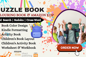 create kids activity book ,puzzle book, sudoku, word search mazes for amazon KDP