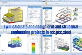 calculate and design civil and structural engineering projects in rcc,pcc,steel