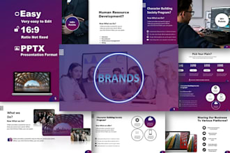 design a modern business powerpoint presentation with infographics