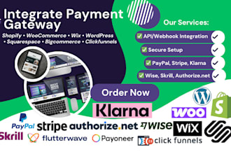 integrate paypal klarna flutterwave stripe payment gateway shopify woocommerce