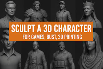 sculpture a 3d character for games, bust, person, other for 3d printing