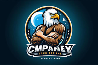 design unique bald eagle mascot logo for your business