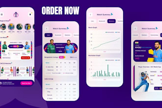 develop a live score app, sport bet app and website fantasy app, cricket app API