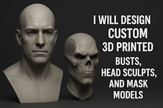 design custom 3d printed busts, head sculpts, and mask models for 3d printing