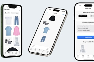 build and develop an mobile app with flutterflow or react