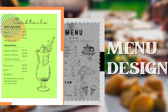 design bar menu, drink menu, cocktail menu, digital menu