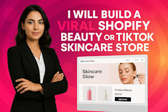 build shopify dropshipping store for beauty, tiktok skincare ecommerce website