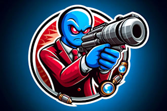 design shooter mascot logo with my own creative thinking