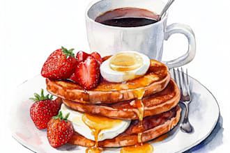 draw food illustration using watercolor